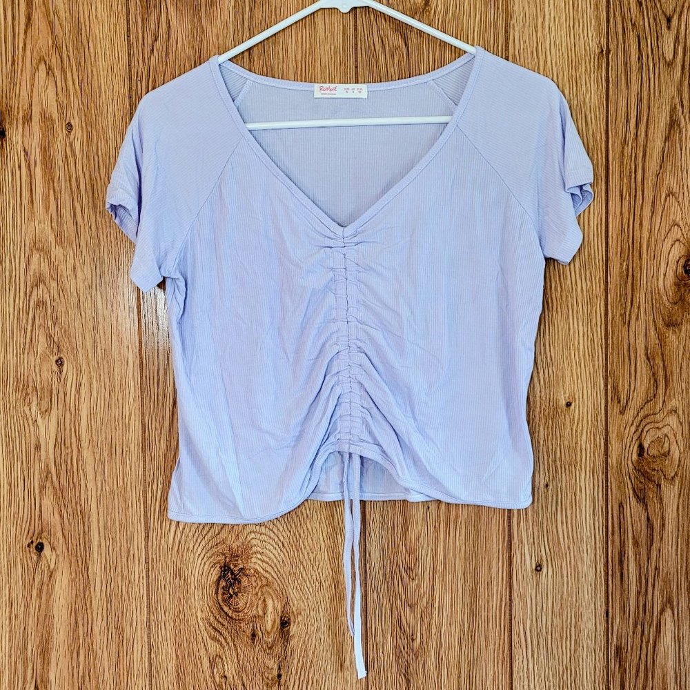 3/$20 Pale Lavender Cinch Front Crop Top